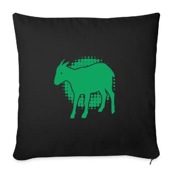 Chèvre - Chèvre - Chèvre - Ferme - Zoo - Vacances - Housse de coussin décorative 45 x 45 cm - noir - Devant