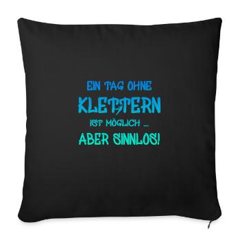 Klettern - Sofakissenbezug 45 x 45 cm - Schwarz - Vorne