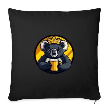 Bière Koala - Housse de coussin décorative 45 x 45 cm - noir - Devant