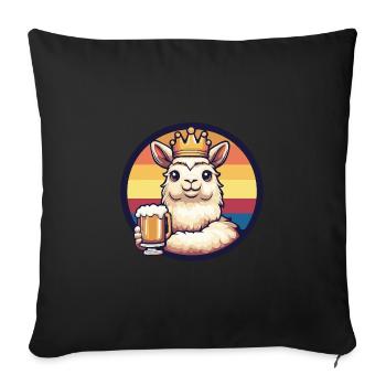 Alpaca Llama Beer - Sofa pillowcase 17,3'' x 17,3'' (45 x 45 cm) - black - Front