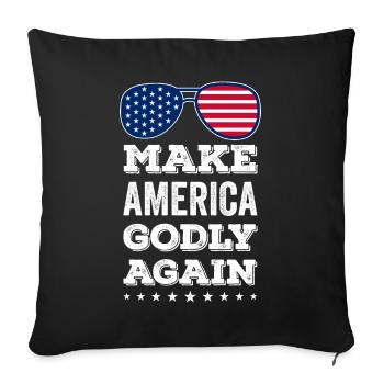 Rendre l’Amérique pieuse, aimer à nouveau la foi de Dieu - Housse de coussin décorative 45 x 45 cm - noir - Devant