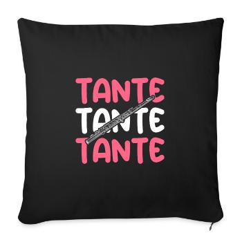 Flutist Aunt Flute - Sofa pillowcase 17,3'' x 17,3'' (45 x 45 cm) - black - Front