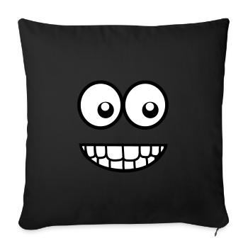 Funny Comic Face (Crazy & Cool) - Smiley - Sofa pillowcase 17,3'' x 17,3'' (45 x 45 cm) - black - Front