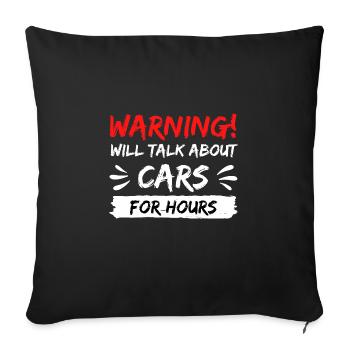 voitures tuning de voiture parler idée cadeau en disant - Housse de coussin décorative 45 x 45 cm - noir - Devant