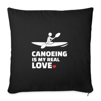 J’adore le canoë Pour tout le kayak et le canoë - Housse de coussin décorative 45 x 45 cm - noir - Devant