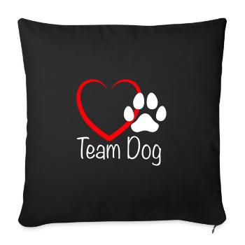 Team Dog mit Herz - Sofakissenbezug 45 x 45 cm - Schwarz - Vorne