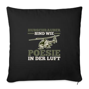 Pilot Helicopter Helicopter - Sofa pillowcase 17,3'' x 17,3'' (45 x 45 cm) - black - Front