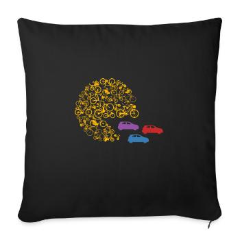 Bicycle vs. Car Bike Cycling Road Bike Lustig - Sofa pillowcase 17,3'' x 17,3'' (45 x 45 cm) - black - Front
