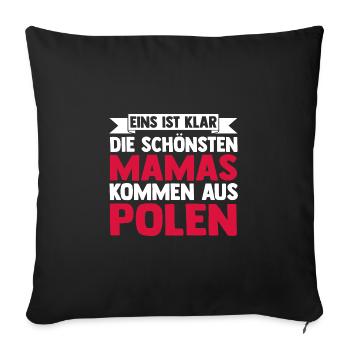 Pole mom mom Poland - Sofa pillowcase 17,3'' x 17,3'' (45 x 45 cm) - black - Front