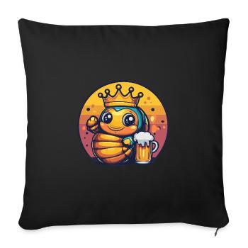 Wurm Bier - Sofakissenbezug 45 x 45 cm - Schwarz - Vorne