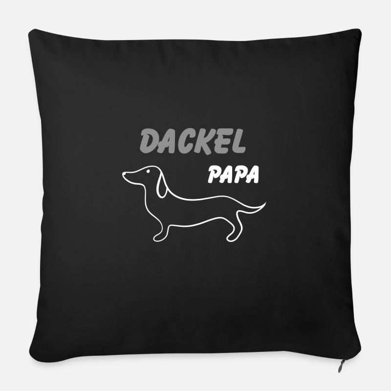 Dackel Papa - Sofakissenbezug 45 x 45 cm - Schwarz
