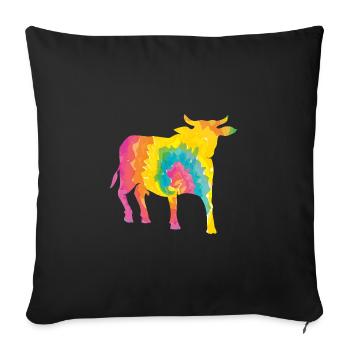 Buffalo Cattle Oxen - Sofa pillowcase 17,3'' x 17,3'' (45 x 45 cm) - black - Front