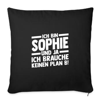 First name Sophie - Sofa pillowcase 17,3'' x 17,3'' (45 x 45 cm) - black - Front