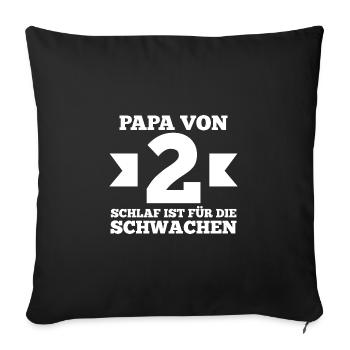 Dad of 2 children - Sofa pillowcase 17,3'' x 17,3'' (45 x 45 cm) - black - Front