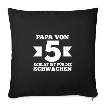 Dad of 5 children - Sofa pillowcase 17,3'' x 17,3'' (45 x 45 cm) - black - Front