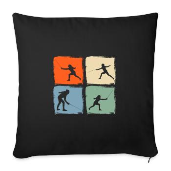 Fencing Fencing - Sofa pillowcase 17,3'' x 17,3'' (45 x 45 cm) - black - Front