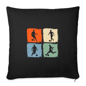 Joueur de football Football - Housse de coussin décorative 45 x 45 cm - noir - Devant