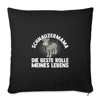 Dog Dog Mom Schnauzer Mom Mom Schnauzer - Sofa pillowcase 17,3'' x 17,3'' (45 x 45 cm) - black - Front