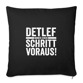 First name Detlef - Sofa pillowcase 17,3'' x 17,3'' (45 x 45 cm) - black - Front