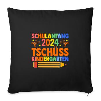 Parents School Child Primary School First Grade Enrollment - Sofa pillowcase 17,3'' x 17,3'' (45 x 45 cm) - black - Front