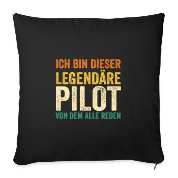 Pilot Flying Aviator Helicopter Helicopter - Sofa pillowcase 17,3'' x 17,3'' (45 x 45 cm) - black - Front
