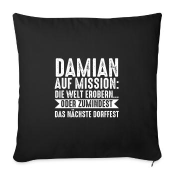 Prénom Damian - Housse de coussin décorative 45 x 45 cm - noir - Devant