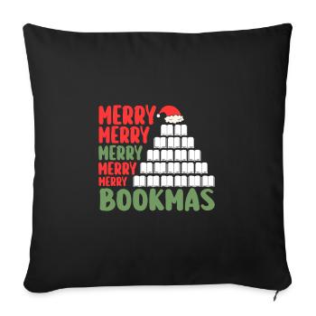Père Noël Noël Livres de lecture - Housse de coussin décorative 45 x 45 cm - noir - Devant