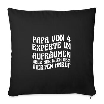 Dad of 4 children - Sofa pillowcase 17,3'' x 17,3'' (45 x 45 cm) - black - Front