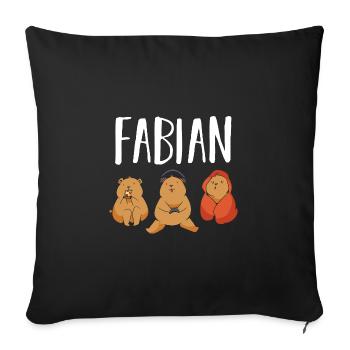 Gamer Zocker Zocken Gaming Fabian - Sofakissenbezug 45 x 45 cm - Schwarz - Vorne