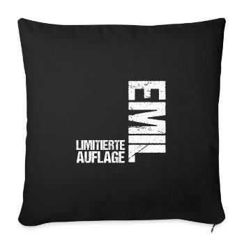 Emil - Sofakissenbezug 45 x 45 cm - Schwarz - Vorne