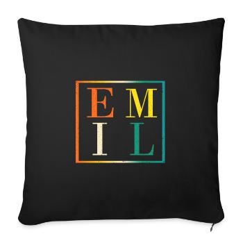 Emil - Sofa pillowcase 17,3'' x 17,3'' (45 x 45 cm) - black - Front