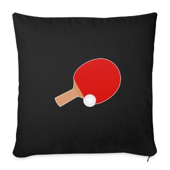 Table Tennis Vintage Racket Sports Net Ball - Sofa pillowcase 17,3'' x 17,3'' (45 x 45 cm) - black - Front