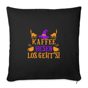 Sorcière Sorcière Balai Sorcière Costume Halloween - Housse de coussin décorative 45 x 45 cm - noir - Devant