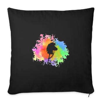 Hobby Horse Hobby Horsing - Sofa pillowcase 17,3'' x 17,3'' (45 x 45 cm) - black - Front