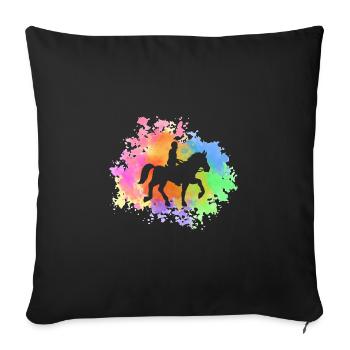 Cheval - Housse de coussin décorative 45 x 45 cm - noir - Devant