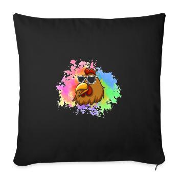 Poules Poule - Housse de coussin décorative 45 x 45 cm - noir - Devant