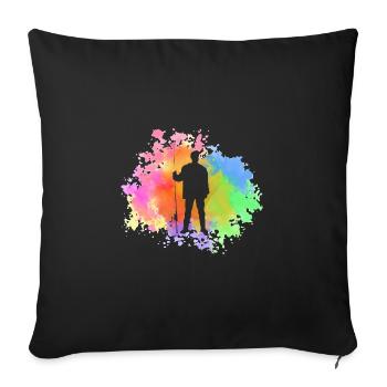 Angler Fishing - Sofa pillowcase 17,3'' x 17,3'' (45 x 45 cm) - black - Front