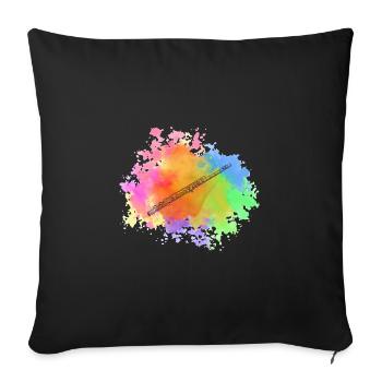 Flute player - Sofa pillowcase 17,3'' x 17,3'' (45 x 45 cm) - black - Front