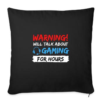 gamer gaming gamble gift idea saying - Sofa pillowcase 17,3'' x 17,3'' (45 x 45 cm) - black - Front