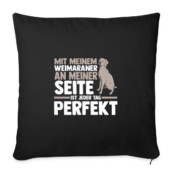 Hund Weimaraner - Sofakissenbezug 45 x 45 cm - Schwarz - Vorne