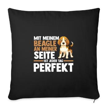 Dog Beagle - Sofa pillowcase 17,3'' x 17,3'' (45 x 45 cm) - black - Front