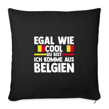 Belgian Belgian Belgium - Sofa pillowcase 17,3'' x 17,3'' (45 x 45 cm) - black - Front