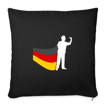 Darts Player Germany Flag Darts - Sofa pillowcase 17,3'' x 17,3'' (45 x 45 cm) - black - Front