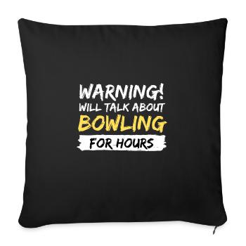 bowling strike pin idée cadeau disant - Housse de coussin décorative 45 x 45 cm - noir - Devant