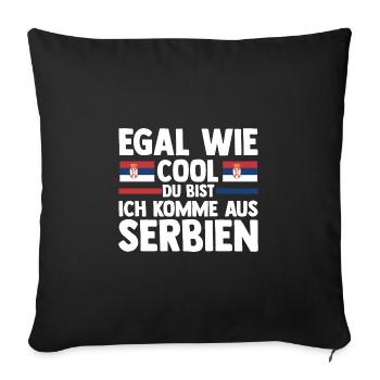 Serbian Serbian Serbia - Sofa pillowcase 17,3'' x 17,3'' (45 x 45 cm) - black - Front