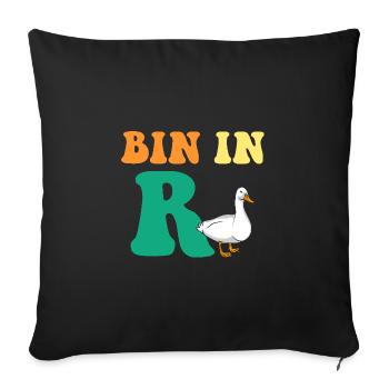 Pension de retraite des retraités Pension de retraite Duck - Housse de coussin décorative 45 x 45 cm - noir - Devant