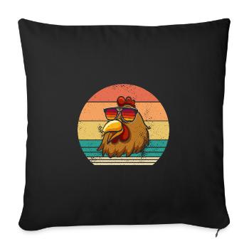 Poules Poule - Housse de coussin décorative 45 x 45 cm - noir - Devant