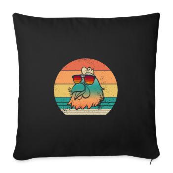 Chickens Hen - Sofa pillowcase 17,3'' x 17,3'' (45 x 45 cm) - black - Front