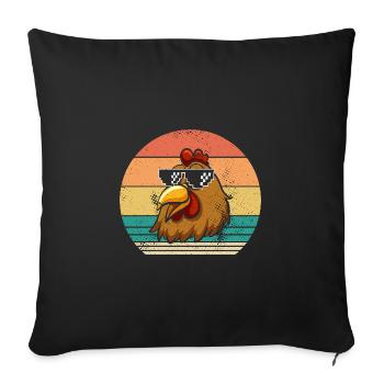Poules Poule - Housse de coussin décorative 45 x 45 cm - noir - Devant
