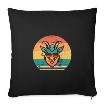 Chèvres - Housse de coussin décorative 45 x 45 cm - noir - Devant
